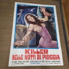 Manifesto originale Killer nelle notti di pioggia 1976 Forellini di affission... 2