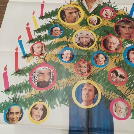 Manifesto originale Quelli della notte - Poster di auguri natalizi 1983 Buono...