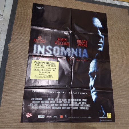 Manifesto originale Insomnia 2002 Manifestino delle proiezioni con segni di s...