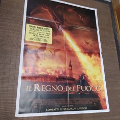 Manifesto originale Il regno del fuoco 2002 Manifestino delle proiezioni con ... 2