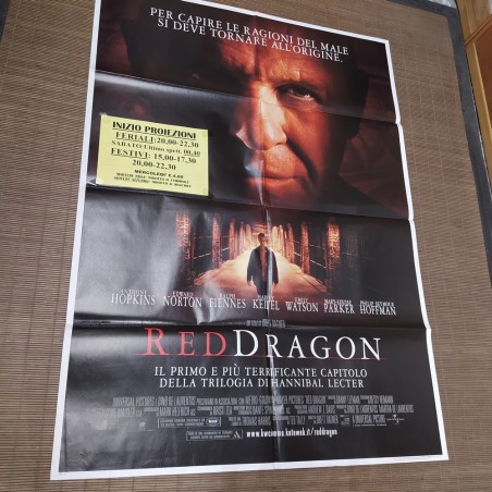 Manifesto originale Red Dragon 2002 Manifestino delle proiezioni con segni di...