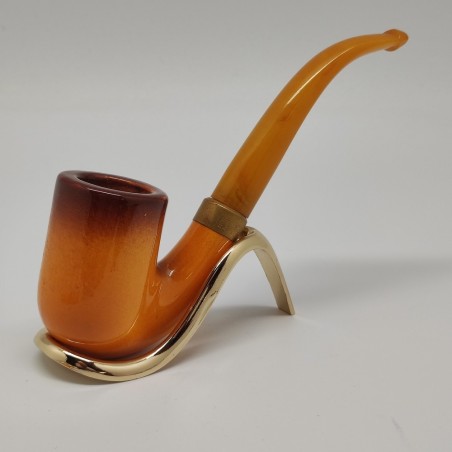 Lotto di 6 pipe artistiche in schiuma, ceramica e pipa Brebbia in legno. Nuove