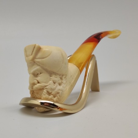 Lotto di 6 pipe artistiche in schiuma, ceramica e pipa Brebbia in legno. Nuove