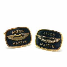 Gemelli Aston Martin smaltati dorati. Piccoli segni di ossidazione sul retro 2