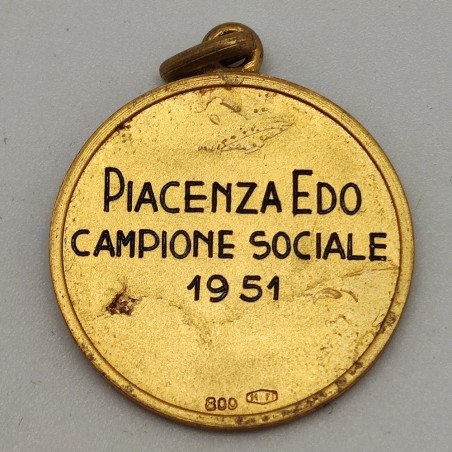 Medaglia Aci Cremona per Piacenza Edo datata 1951 argento 800. Graffi