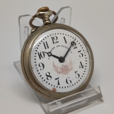 Orologio da tasca Roskopf G.re patent con decorazione ferroviaria. Da riparare 2