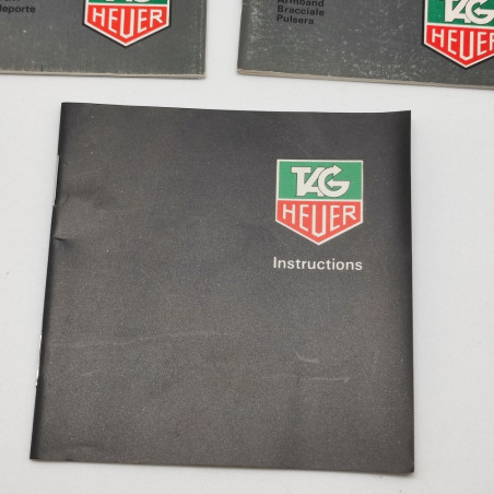 Lotto di 5 libretti d'istruzioni di orologi Tag Heuer. Leggere sbiaditure