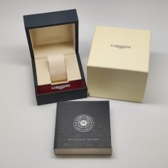 Cofanetto per orologi Longines nero satinato con libretto istruzioni. Buono 2