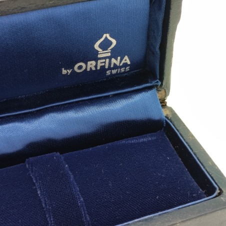 Confezione per orologi Orfina Pininfarina blu con placchetta. Macchie di umidità