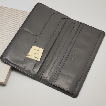 Porta documenti Concord in pelle, grigio e multitasche. Buone condizioni