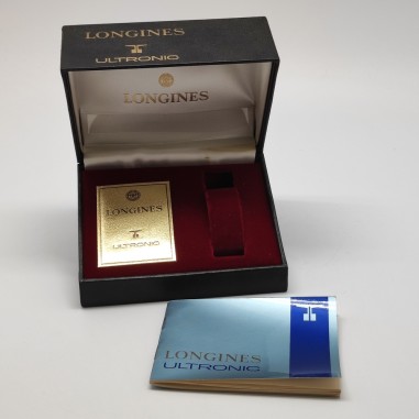 Cofanetto per orologi Longines Ultronic con documento. Macchie del tempo