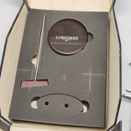 Cofanetto per orologio Longines Aviator con espositore. Macchie di umidità