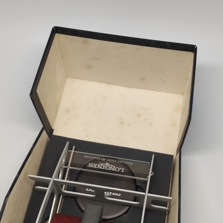 Cofanetto per orologio Longines Aviator con espositore. Macchie di umidità