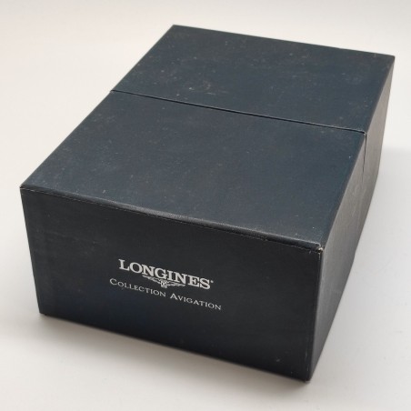 Cofanetto per orologio Longines Aviator con espositore. Macchie di umidità