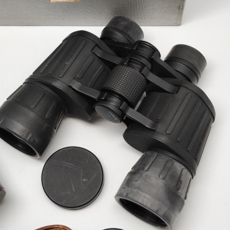 Binocolo Adlerblick 7x,42mm con cofanetto in pelle, cinghiette. Inusato