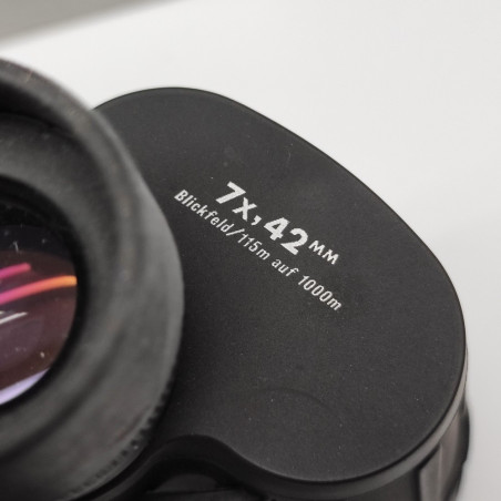 Binocolo Adlerblick 7x,42mm con cofanetto in pelle, cinghiette. Inusato
