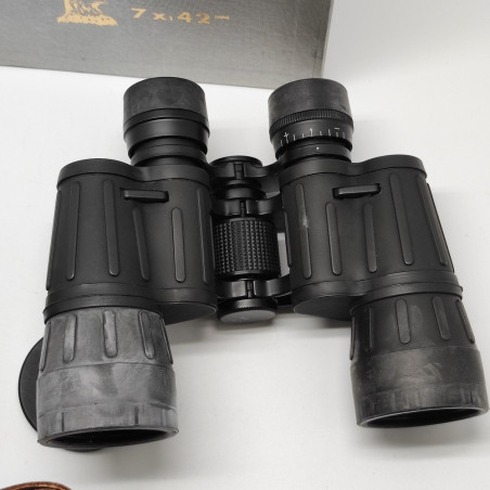 Binocolo Adlerblick 7x,42mm con cofanetto in pelle, cinghiette. Inusato