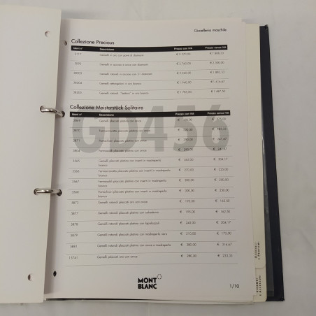 Catalogo accessori Montblanc 2007 in raccoglitore ad anelli. Polvere