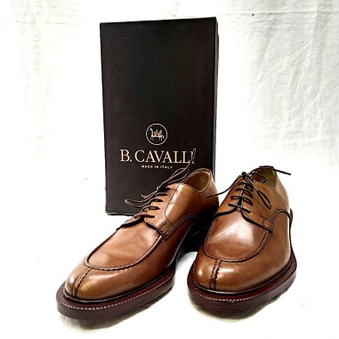 Scarpe uomo B. Cavalli marrone chiaro cuciture a vista nuove n° 43,5