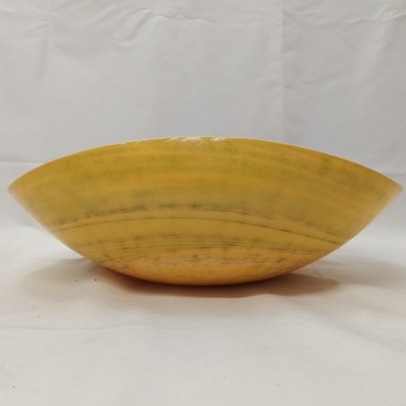 Vaso centrotavola in vetro di Murano Yalos giallo integro