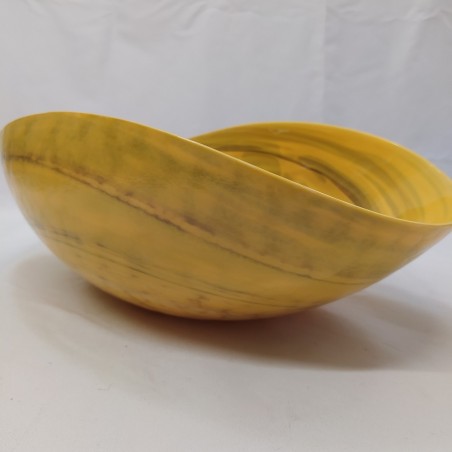 Vaso centrotavola in vetro di Murano Yalos giallo integro
