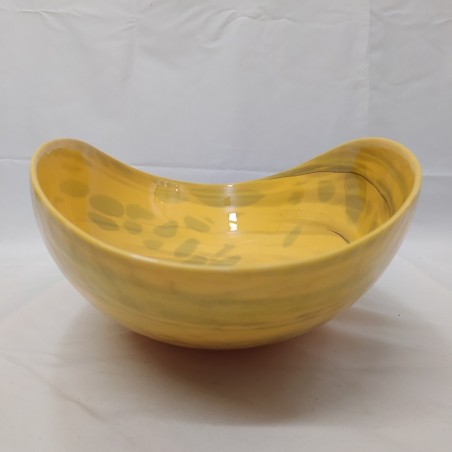 Vaso centrotavola in vetro di Murano Yalos giallo integro