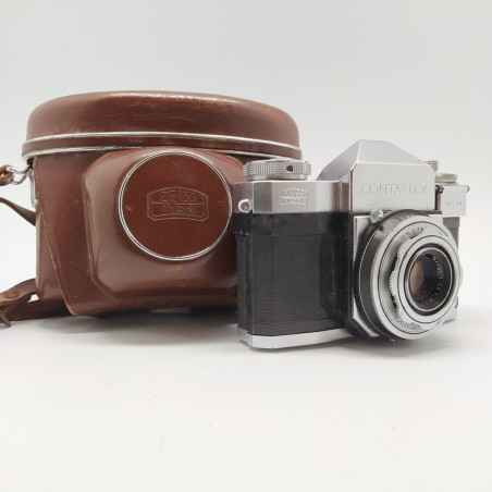 Macchina fotografica Zeiss Contaflex con obiettivo Tessar 1:2,8 - F＝45mm, fodero