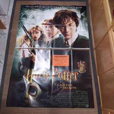 Manifesto originale Harry Potter e la camera dei segreti 2002 Due fogli, segn...