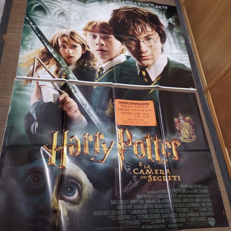 Manifesto originale Harry Potter e la camera dei segreti 2002 Due fogli, segn...