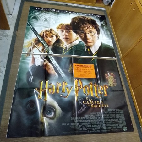 Manifesto originale Harry Potter e la camera dei segreti 2002 Due fogli, segn...