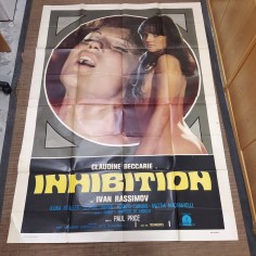 Manifesto originale Inhibition 1976 Forellini di affissione. Due fogli. Macch... 2