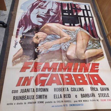 Manifesto originale Femmine in gabbia 1974 Forellini di affissione. Due fogli...