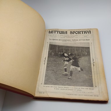 Lotto di 40 numeri della rivista Lettura sportiva dell'anno 1912 rilegati