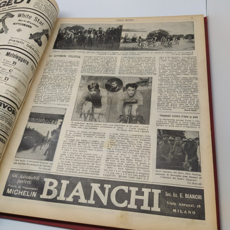 Lotto di 40 numeri della rivista Lettura sportiva dell'anno 1912 rilegati