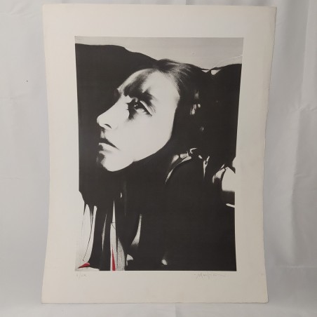 Lotto di 6 litografie artistiche con ritratti femminili, dimensioni 92x71 cm