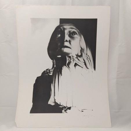 Lotto di 6 litografie artistiche con ritratti femminili, dimensioni 92x71 cm
