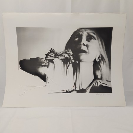 Lotto di 6 litografie artistiche con ritratti femminili, dimensioni 92x71 cm