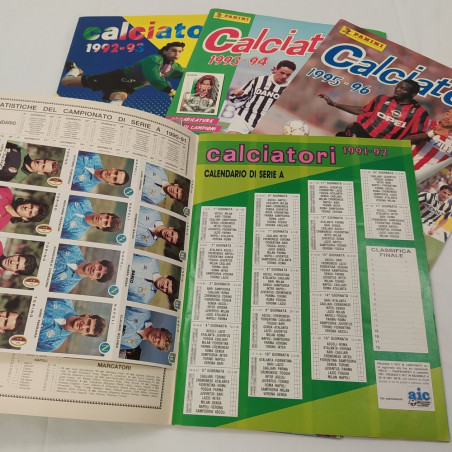 Lotto di 3 album figurine Panini di calciatori con alcune figurine 1992-1996