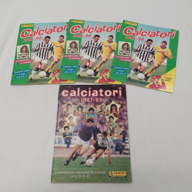 Lotto di 4 album di figurine calciatori Panini 1987-88 e 1993/94 (x3)