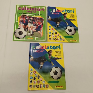 3 album delle figurine calciatori Panini: 1991/92 e 1992/93 (x2) alcune figurine