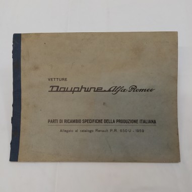 Catalogo parti di ricambio Dauphine Alfa Romeo, allegato catalogo Renault 1959