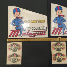 Lotto 4 vetrofanie Malaguti piccole e 2 adesivi Malaguti grandi anni 70 2