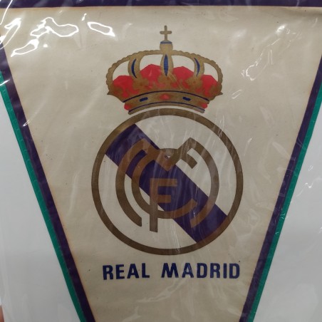 Gagliardetto del Real Madrid Football Club plastificato 26x15 cm. Buono