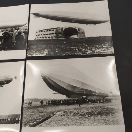 Lotto di 4 fotografie di dirigibili tedeschi anni '20 e '30. Buono