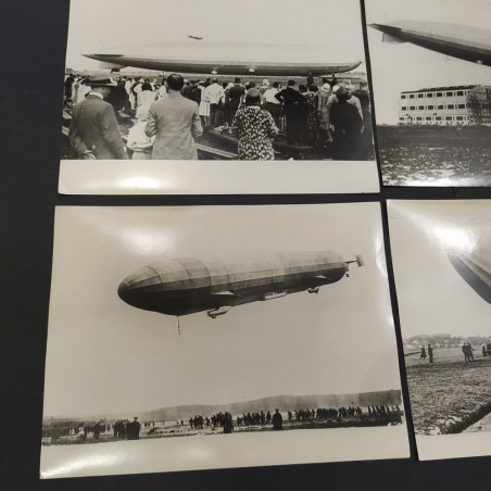 Lotto di 4 fotografie di dirigibili tedeschi anni '20 e '30. Buono