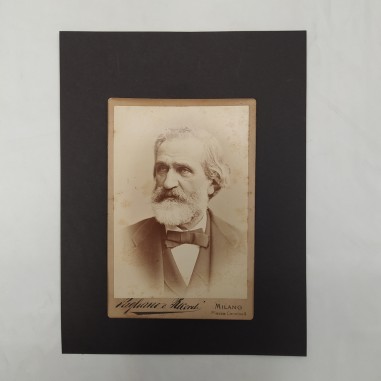 Fotografia di Giuseppe Verdi su cartoncino Pagliano, impresario teatrale Ricordi