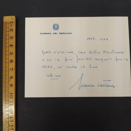 Lettera della Camera dei Deputati indirizzata a Indro Montanelli, 1978
