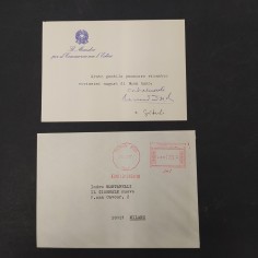 Lettera Ministero per il commercio con l'estero Rinaldo Ossola a Montanelli 1977