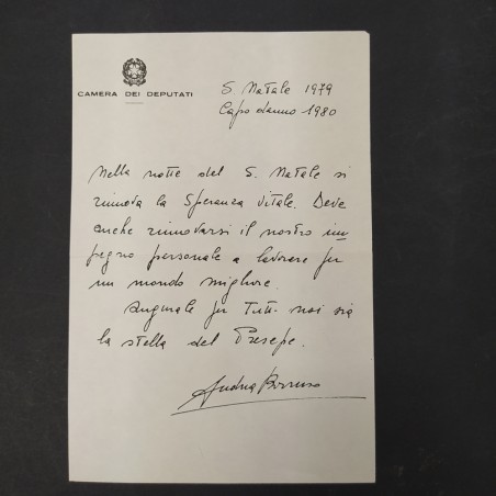 Biglietto Camera dei Deputati Andrea Borruso a Montanelli 1979. Buono