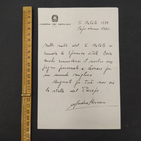 Biglietto Camera dei Deputati Andrea Borruso a Montanelli 1979. Buono